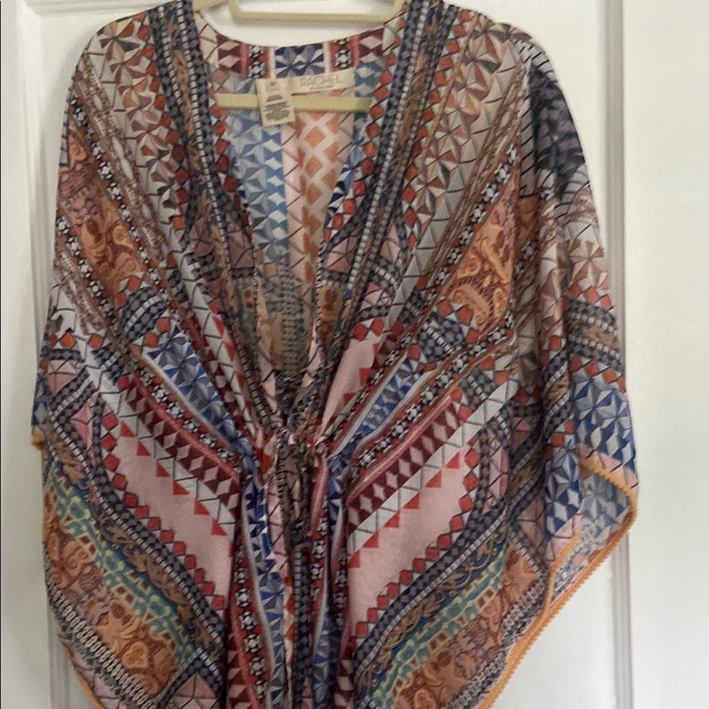 RACHEL Rachel Roy Red and Blue Shrug Sweater